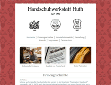 Tablet Screenshot of handschuhwerkstatt.de